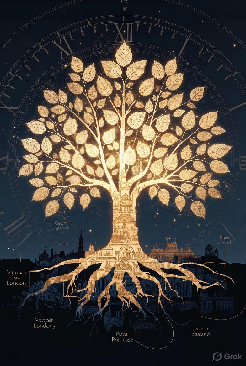 Clock light through a canopy — the archive as a living house